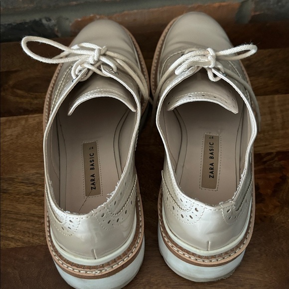 ZARA Oxford Lace up Shoes patent look size 37 - Picture 8 of 8
